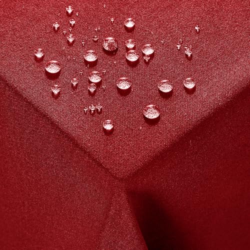 Deconovo Tischdecke Abwaschbar Tischdecken Lotuseffekt Tischtuch Leinenoptik Wasserabweisende Tischwäsche für Esszimmer Küche Wohnzimmer Garten pflegeleicht, 130x130 cm, Rot, 1 Stück Deconovo Tischdecke Abwaschbar Tischdecken Lotuseffekt Tischtuch Leinenoptik Wasserabweisende Tischwäsche für Esszimmer Küche Wohnzimmer Garten pflegeleicht, 130x130 cm, Rot, 1 Stück von Deconovo