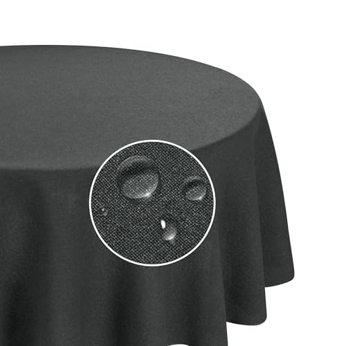 Deconovo Tischdecke Abwaschbar Tischwäsche für Esszimmer Küche Wohnzimmer Garten Tischdecken Lotuseffekt Tischtuch Leinenoptik pflegeleicht Wasserabweisende, Rund 140 cm, Grau, 1 Stück Deconovo Tischdecke Abwaschbar Tischwäsche für Esszimmer Küche Wohnzimmer Garten Tischdecken Lotuseffekt Tischtuch Leinenoptik pflegeleicht Wasserabweisende, Rund 140 cm, Grau, 1 Stück von Deconovo