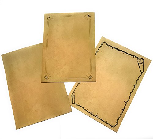 Blätter in Antik-Optik, für Urkunden, Pergament, Schatzkarten,... 30 Blatt, 3 Modelle x 10, A4-Format, Gewicht: 90 g, vergilbter Effekt auf Vorderseite und Rückseite Blätter in Antik-Optik, für Urkunden, Pergament, Schatzkarten,... 30 Blatt, 3 Modelle x 10, A4-Format, Gewicht: 90 g, vergilbter Effekt auf Vorderseite und Rückseite von Decooo.be