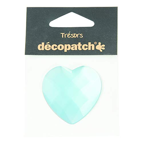 Décopatch BJ032O Schmuck in Herzform (ideal für Ihre Pappmachés und Bastelprojekte, 45mm, tolle Lichteffekte, Perlmutt) 1 Stück blau von Decopatch