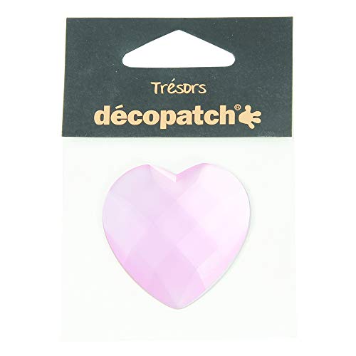 Décopatch BJ030O Schmuck in Herzform (ideal für Ihre Pappmachés und Bastelprojekte, 45mm, tolle Lichteffekte, Perlmutt) 1 Stück rosa von Decopatch
