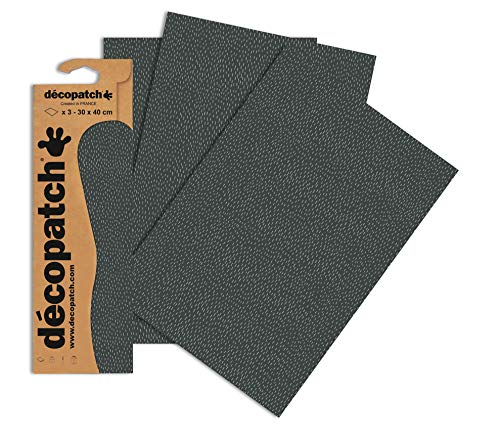 Decopatch Papier No. 665 (schwarz grau Striche, 395 x 298 mm) 3er Pack von Décopatch