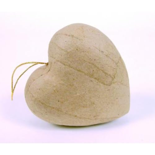 5 Stück Herz zum Aufhängen, 8 cm, aus Pappmaché 5 Stück Herz zum Aufhängen, 8 cm, aus Pappmaché von Decopatch