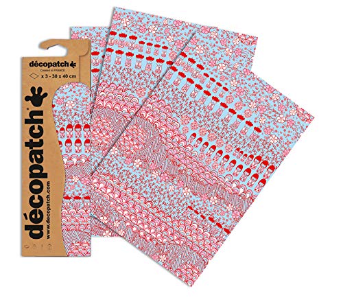 Décopatch C615O - Blisterpackung mit 3 gleichen Bögen, No. 615, 30x40cm, 1 Pack von Décopatch