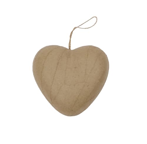 Décopatch AC686Opack - Packung 5 Herzen - Träger herzförmig aus Pappmaché, mit Schnur, 4x8x8 cm, Kartonbraun, 1 Pack Décopatch AC686Opack - Packung 5 Herzen - Träger herzförmig aus Pappmaché, mit Schnur, 4x8x8 cm, Kartonbraun, 1 Pack von décopatch