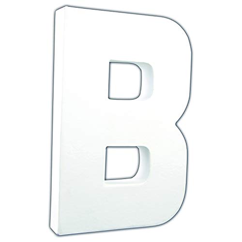 Décopatch AC701C Buchstabe "B" aus Pappmaché, 3 x 13,5 x 20,5 cm, zum Verzieren, perfekt für Ihre Wohndeko, weiß von Decopatch