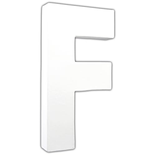 Décopatch AC705Cpack - Packung 3 Träger aus Pappmaché, Buchstabe F, 3x10,5x20,5 cm, Weiß, 1 Pack von décopatch