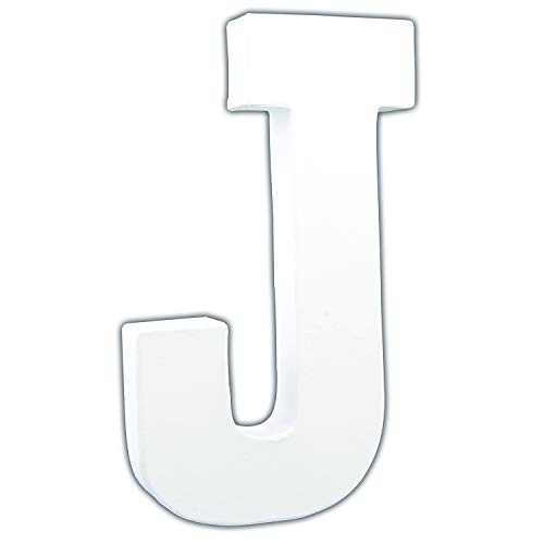 Décopatch AC709C Buchstabe "J" aus Pappmaché, 3 x 13 x 20,5 cm, zum Verzieren, perfekt für Ihre Wohndeko, weiß von Decopatch
