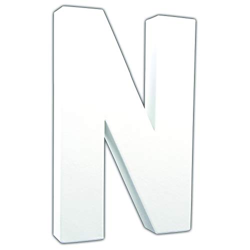 Décopatch AC713C Buchstabe "N" aus Pappmaché, 20.7cm x 13.3cm x 2.8cm, zum Verzieren, perfekt für Ihre Wohndeko, weiß Décopatch AC713C Buchstabe "N" aus Pappmaché, 20.7cm x 13.3cm x 2.8cm, zum Verzieren, perfekt für Ihre Wohndeko, weiß von décopatch