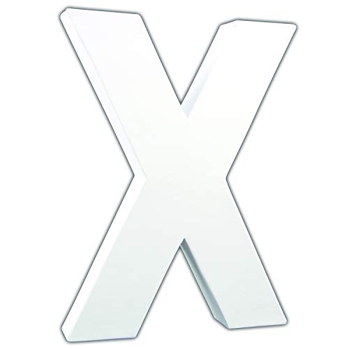 Décopatch AC723C Buchstabe "X" aus Pappmaché, 3 x 16,5 x 20,5 cm, zum Verzieren, perfekt für Ihre Wohndeko, weiß von Décopatch