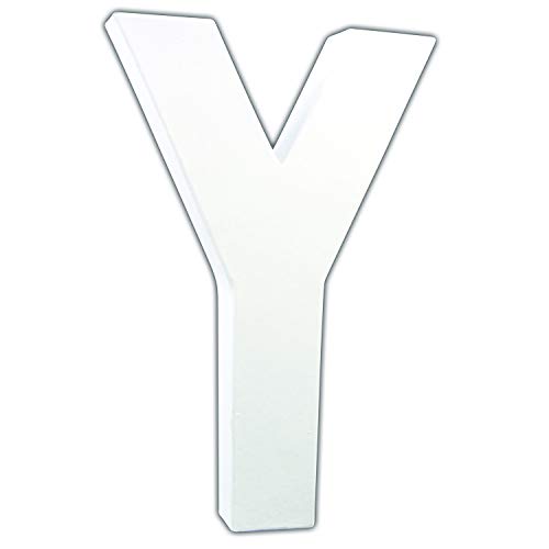 Décopatch AC724C Buchstabe "Y" aus Pappmaché, 3 x 14 x 20,5 cm, zum Verzieren, perfekt für Ihre Wohndeko, weiß von Decopatch