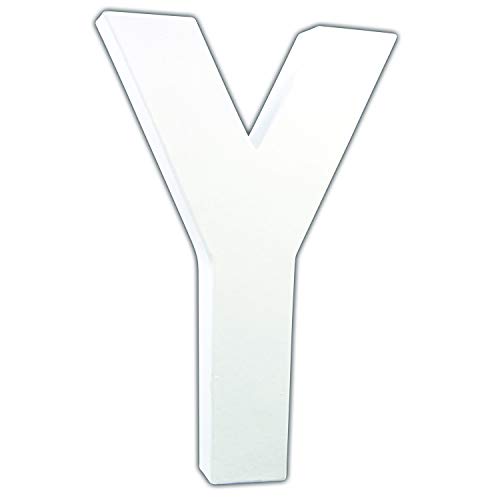 Décopatch AC724Cpack - Packung 3 Träger aus Pappmaché, Buchstabe Y, 3x14x20,5 cm, Weiß, 1 Pack von décopatch