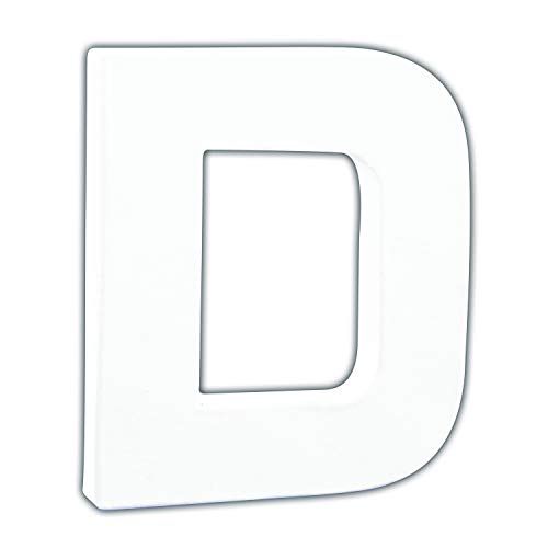 Décopatch AC733Cpack - Packung 5 Träger aus Pappmaché, Buchstabe D, 1,5x10,5x12 cm, Weiß, 1 Pack von décopatch