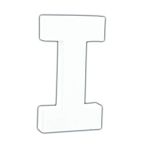 Décopatch AC738Cpack - Packung 5 Träger aus Pappmaché, Buchstabe I, 1,5x10,5x12 cm, Weiß, 1 Pack von décopatch