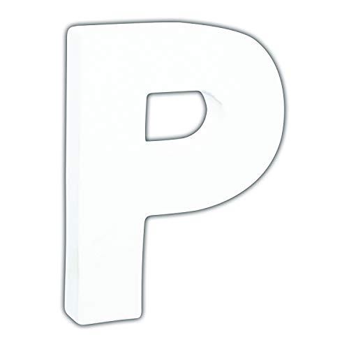 Décopatch AC745Cpack - Packung 5 Träger aus Pappmaché, Buchstabe P, 1,5x10,5x12 cm, Weiß, 1 Pack von décopatch