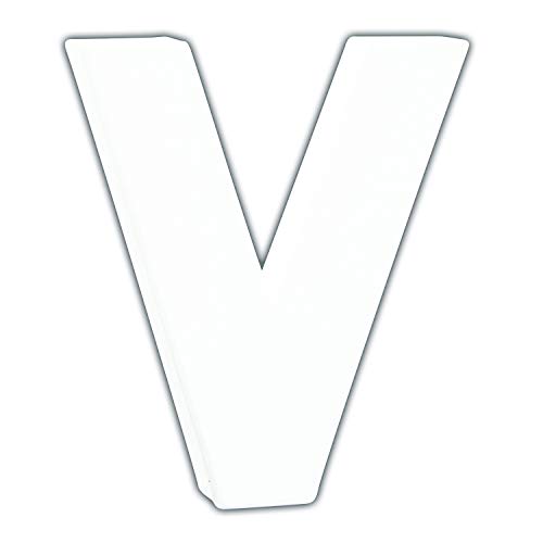 Décopatch AC751Cpack - Packung 5 Träger aus Pappmaché, Buchstabe V, 1,5x10,5x12 cm, Weiß, 1 Pack von décopatch