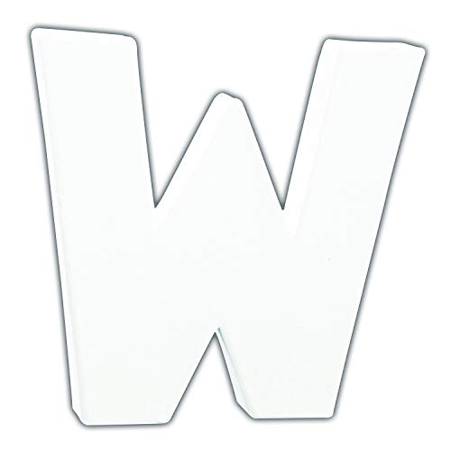 Décopatch AC752Cpack - Packung 5 Träger aus Pappmaché, Buchstabe W, 1,5x10,5x12 cm, Weiß, 1 Pack von décopatch