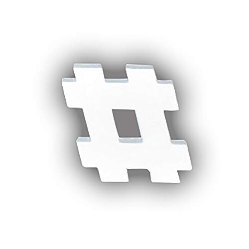 Décopatch AC788C Zeichen Hashtag S aus Pappmaché, 1,5 x 12,5 x 12 cm, zum Verzieren, weiß von Décopatch
