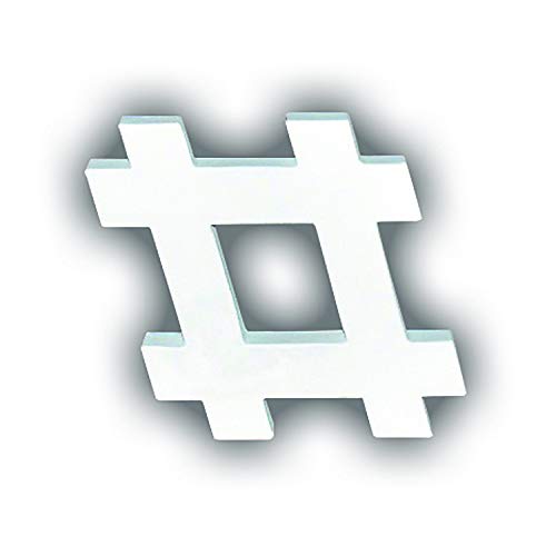 Décopatch AC789C Zeichen Hashtag M aus Pappmaché, 2,5 x 22,5 x 20,5 cm, zum Verzieren, weiß von Décopatch