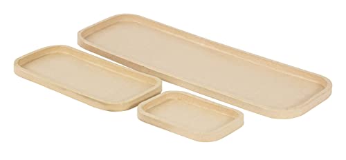 Decopatch AC881C - Set mit 3 Tabletts aus Pappmaché, rechteckig 15/25,6/45cm, einfach zum Verzieren, Kartonbraun, 1 Set, Tablett 3er Set von Decopatch