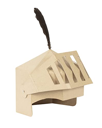 Décopatch AC883C - Ritterhelm aus Pappmaché, für Kinder geeignet, 24x25x20cm, einfach zum Verzieren, Kartonbraun, 1 Stück von Decopatch
