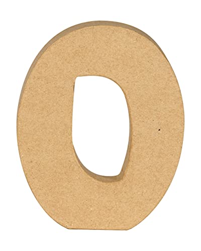 Décopatch AC884C - Ziffer 0 aus Pappmaché, 20 cm, für Wohndeko, einfach zum Verzieren, Kartonbraun, 1 Stück von Decopatch