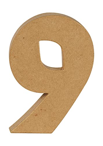 Décopatch AC893C - Ziffer 9 aus Pappmaché, 20 cm, für Wohndeko, einfach zum Verzieren, Kartonbraun, 1 Stück Décopatch AC893C - Ziffer 9 aus Pappmaché, 20 cm, für Wohndeko, einfach zum Verzieren, Kartonbraun, 1 Stück von Decopatch