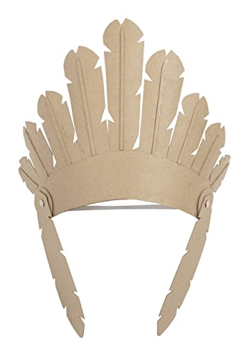 Décopatch AC896C - Kopfschmuck Indianer aus Pappmaché, für Kinder geeignet, 25cm, einfach zum Verzieren, Kartonbraun, 1 Stück Décopatch AC896C - Kopfschmuck Indianer aus Pappmaché, für Kinder geeignet, 25cm, einfach zum Verzieren, Kartonbraun, 1 Stück von Decopatch