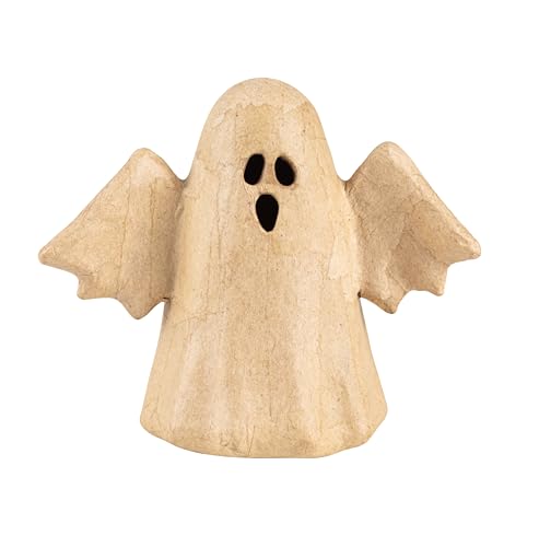 Décopatch AC916C - Un Grand bougeoir fantôme avec ailes en papier mâché - Dimensions 16x17 cm - Décoration Halloween, DIY von Décopatch