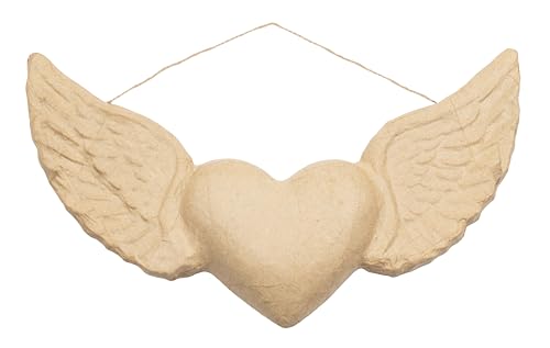 Décopatch AC928C - Ex-voto aus Pappmaché, zum Verzieren, 4,5x28,5x18 cm, Kartonbraun, DIY Aktivität, Herz mit Flügeln, 1 Stück Décopatch AC928C - Ex-voto aus Pappmaché, zum Verzieren, 4,5x28,5x18 cm, Kartonbraun, DIY Aktivität, Herz mit Flügeln, 1 Stück von Décopatch