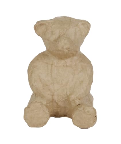 Décopatch AP110Opack - Packung 5 Träger zum Verzieren, aus Pappmaché, Bär, 8x5x7 cm, Kraftbraun, 1 Pack von décopatch