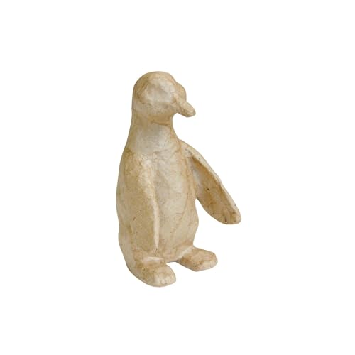Décopatch AP117Opack - Packung 5 Träger zum Verzieren, aus Pappmaché, Pinguin, 6,5x8x11,5 cm, Kraftbraun, 1 Pack von décopatch