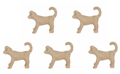 Décopatch AP153Opack - Packung 5 Träger zum Verzieren, aus Pappmaché, Hund - Jack Russel, 11x3,5x8,5 cm, Kraftbraun, 1 Pack von décopatch