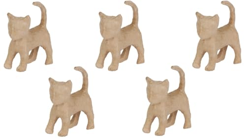 Décopatch AP154Opack - Packung 5 Träger zum Verzieren, aus Pappmaché, Kätzchen - Katze - Kater, 11x6x13 cm, Kraftbraun, 1 Pack Décopatch AP154Opack - Packung 5 Träger zum Verzieren, aus Pappmaché, Kätzchen - Katze - Kater, 11x6x13 cm, Kraftbraun, 1 Pack von décopatch