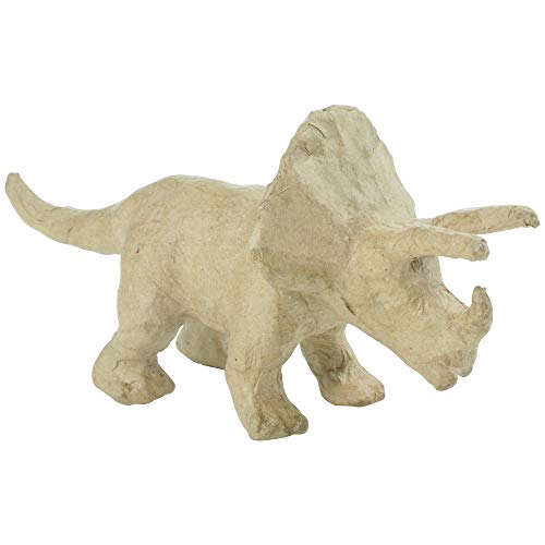 Décopatch AP155O Träger XS aus Pappmaché, mini Triceratops, 19 x 6 x 9 cm, zum Verzieren von Décopatch