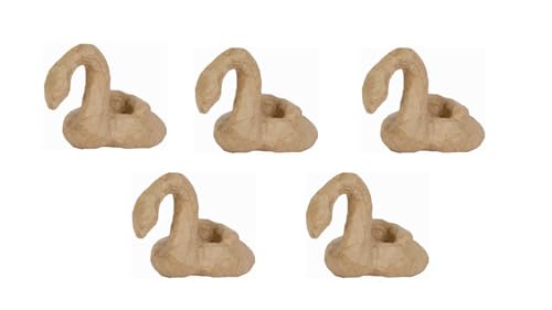Décopatch AP178Cpack - Packung 5 Träger zum Verzieren, aus Pappmaché, Schlange, 5,5x9x7,5 cm, Kraftbraun, 1 Pack von décopatch