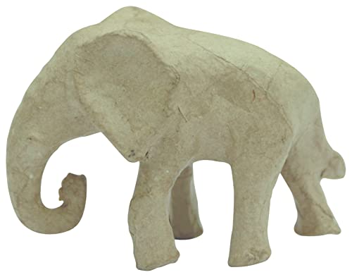 Décopatch AP186C - Figur aus Pappmaché, afrikanischer Elefant, 12x6,5x8cm, 1 Stück Elefant aus Afrika von Decopatch