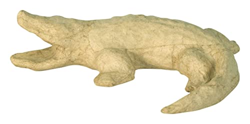 Décopatch AP196C - Krokodil aus Pappmaché, 14 cm, für Wohndeko, einfach zum Verzieren, Kartonbraun, 1 Stück von Decopatch