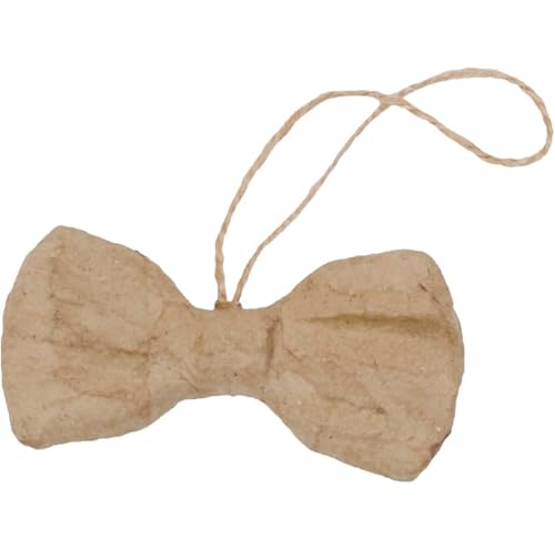 Décopatch NO046Cpack - Packung 5 Träger zum Verzieren, aus Pappmaché, Fliege, 1,5x8,5x5 cm, zum Aufhängen, Kraftbraun, 1 Pack von décopatch