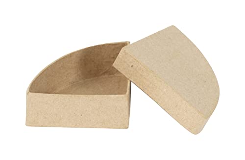 Décopatch BT072C - Schachtel aus Pappmaché, 1/4 Torte, 7x7x3cm, für Wohndeko, einfach zum Verzieren, Kartonbraun, 1 Stück von Decopatch