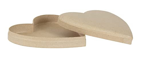 Décopatch BT073C - Schachtel aus Pappmaché, Herz gewölbt, 18x18x4,5cm, für Wohndeko, einfach zum Verzieren, Kartonbraun, 1 Stück Décopatch BT073C - Schachtel aus Pappmaché, Herz gewölbt, 18x18x4,5cm, für Wohndeko, einfach zum Verzieren, Kartonbraun, 1 Stück von Decopatch