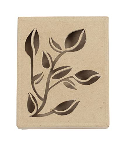 Décopatch BT077C - Schachtel aus Pappmaché, Pflanze rechteckig 15x12x3cm, für Wohndeko, einfach zum Verzieren, Kartonbraun, 1 Stück Décopatch BT077C - Schachtel aus Pappmaché, Pflanze rechteckig 15x12x3cm, für Wohndeko, einfach zum Verzieren, Kartonbraun, 1 Stück von Decopatch