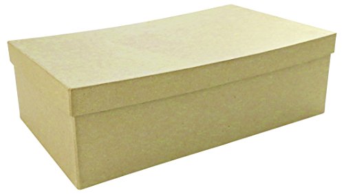 Décopatch BT9011O Box (aus Pappmaché zum Verzieren und Personalisieren, 13,5 x 22 x 5,5 cm) 1 Stück kartonbraun von Decopatch