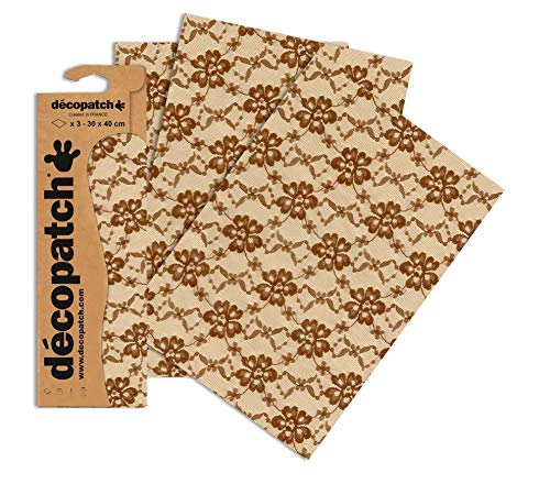 Décopatch C600O - Blisterpackung mit 3 gleichen Bögen, No. 600, 30x40cm, 1 Pack von Decopatch