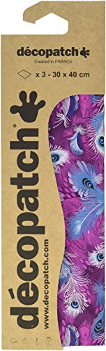 Decopatch C577O Papier, 395 x 298 mm, 3er Pack, violett/blau mit pfauenfeder Decopatch C577O Papier, 395 x 298 mm, 3er Pack, violett/blau mit pfauenfeder von Decopatch