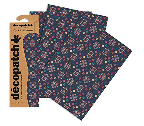 Décopatch C704O - Blisterpackung mit 3 gleichen Bögen, No. 704, 30x40cm, 1 Pack von Decopatch