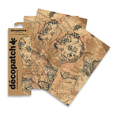 Décopatch C806C - Blisterpackung mit 3 gleichen Bögen, No. 806, 30x40cm, 1 Pack von décopatch