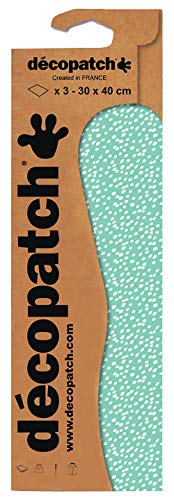 Décopatch C809C - Papier No. 809 Packung mit 3 Blätter, 30 x 40cm, ideal für Ihre Papmachés und Bastelaktivitäten, Blau, 1 Pack von décopatch