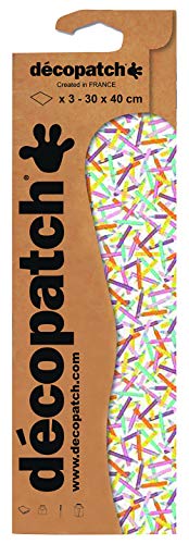 Décopatch C827C - Blisterpackung mit 3 gleichen Bögen, No. 827, 30x40cm, 1 Pack von Decopatch