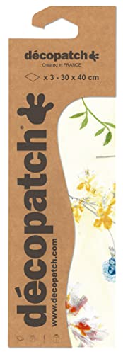 Décopatch C851C - Packung mit 3 Blatt Décopatch-Papier gleichen Musters, Nr. 851, praktisch und einfach zum Verwenden, ideal für Ihre Pappmachés und Bastelprojekte, 1 Pack von Decopatch